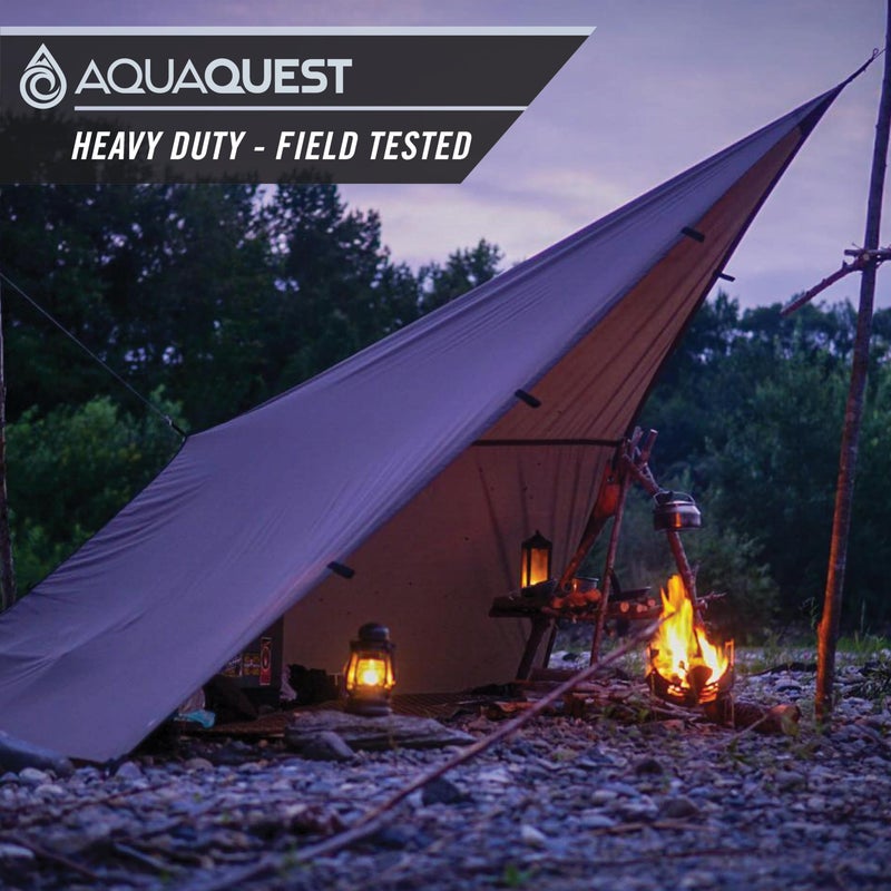 AquaQuest Defender Tarp â€“ Heavyâ€‘Duty Waterproof (20,000 mm) Seamâ€‘Taped Rain Fly for Camping, Bushcraft & Survival â€“ 13Ã—10 Olive Drab - Image 5